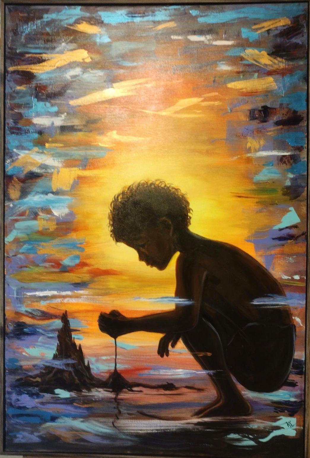 The Last Castle of the Day, acrylic by Katerina Kovatcheva