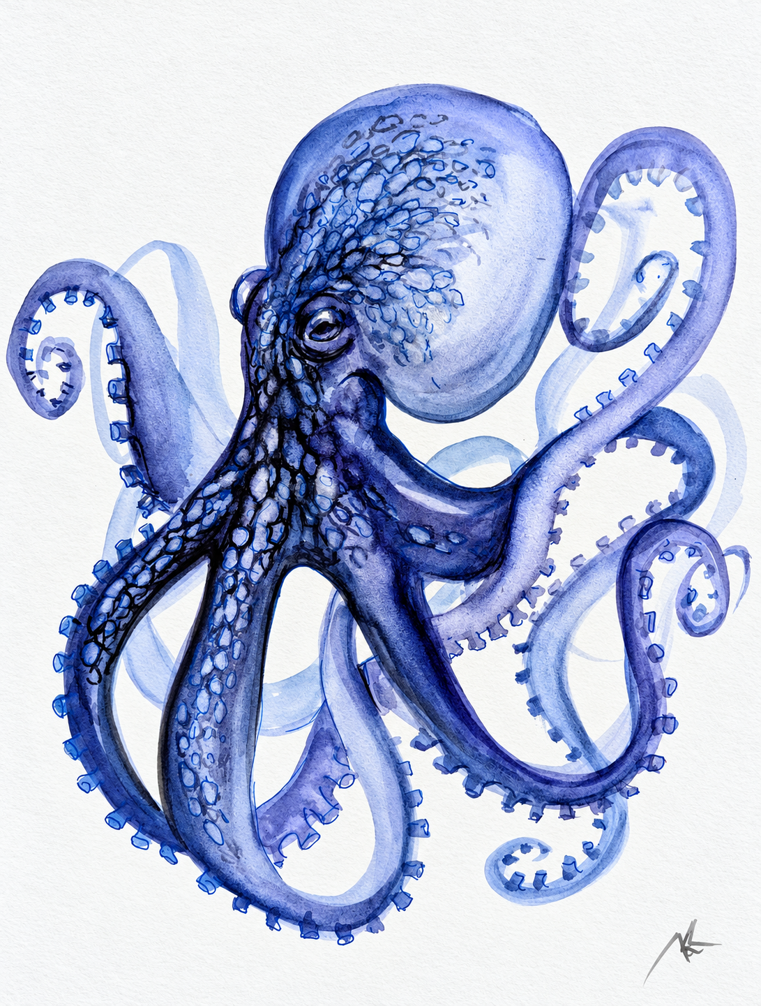 Keeper of the Deep, watercolor by Katerina Kovatcheva