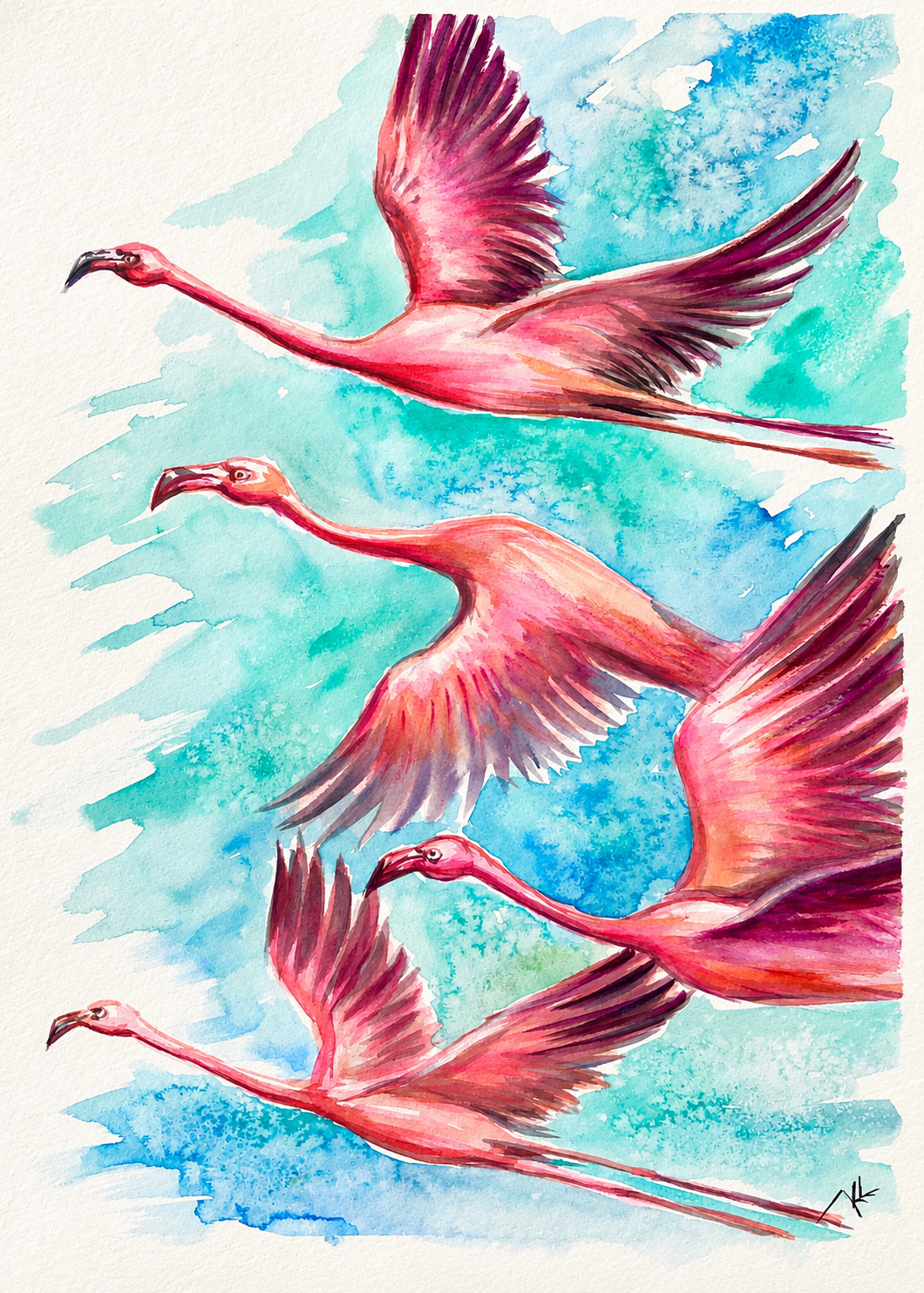 Wings of Coral, watercolor by Katerina Kovatcheva