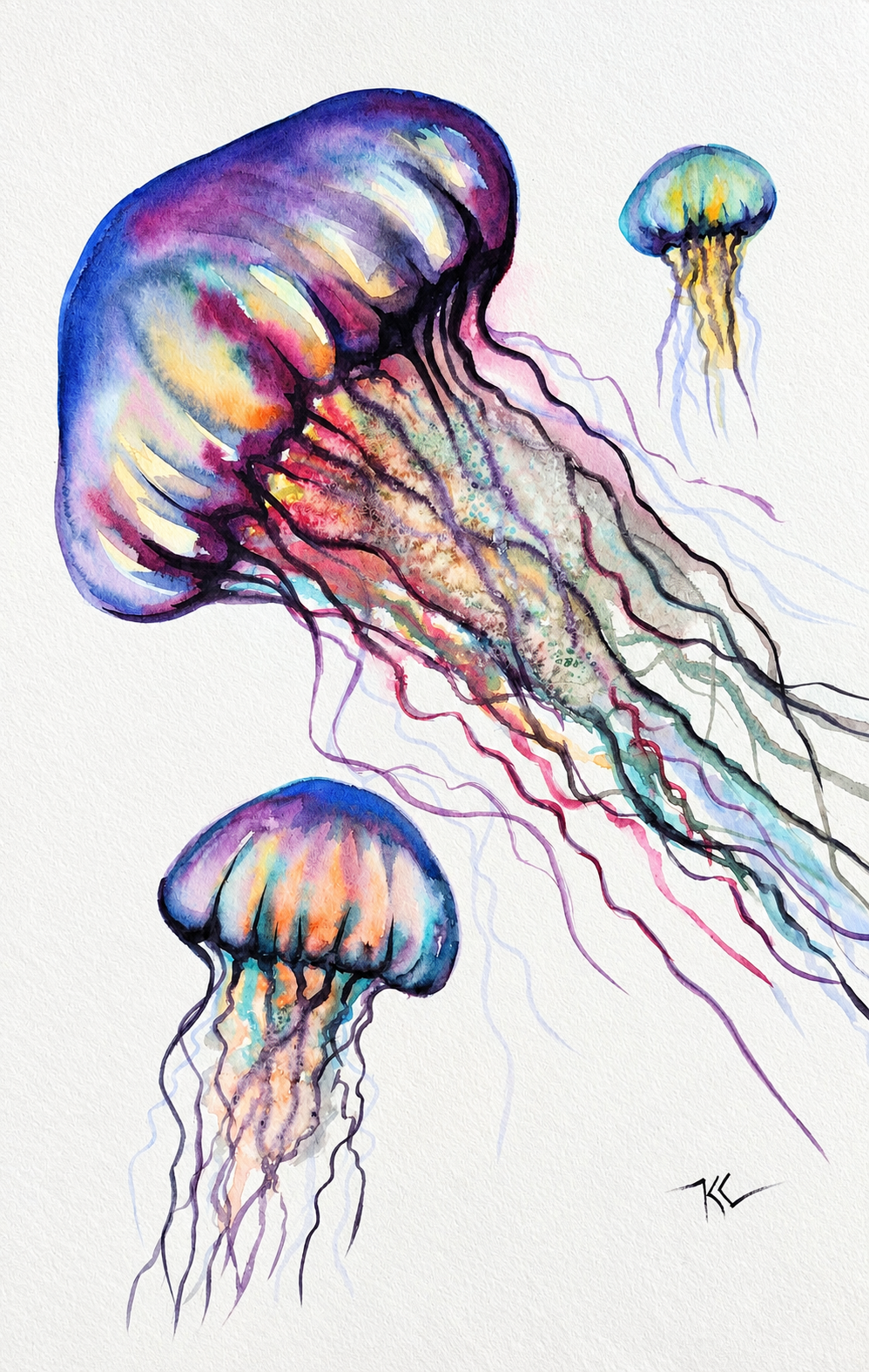 Silk and Saltwater, watercolor by Katerina Kovatcheva