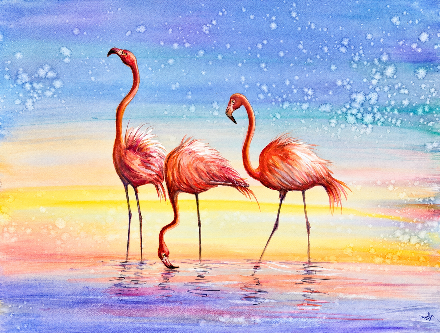 Blush of the Tidal Flats, watercolor by Katerina Kovatcheva