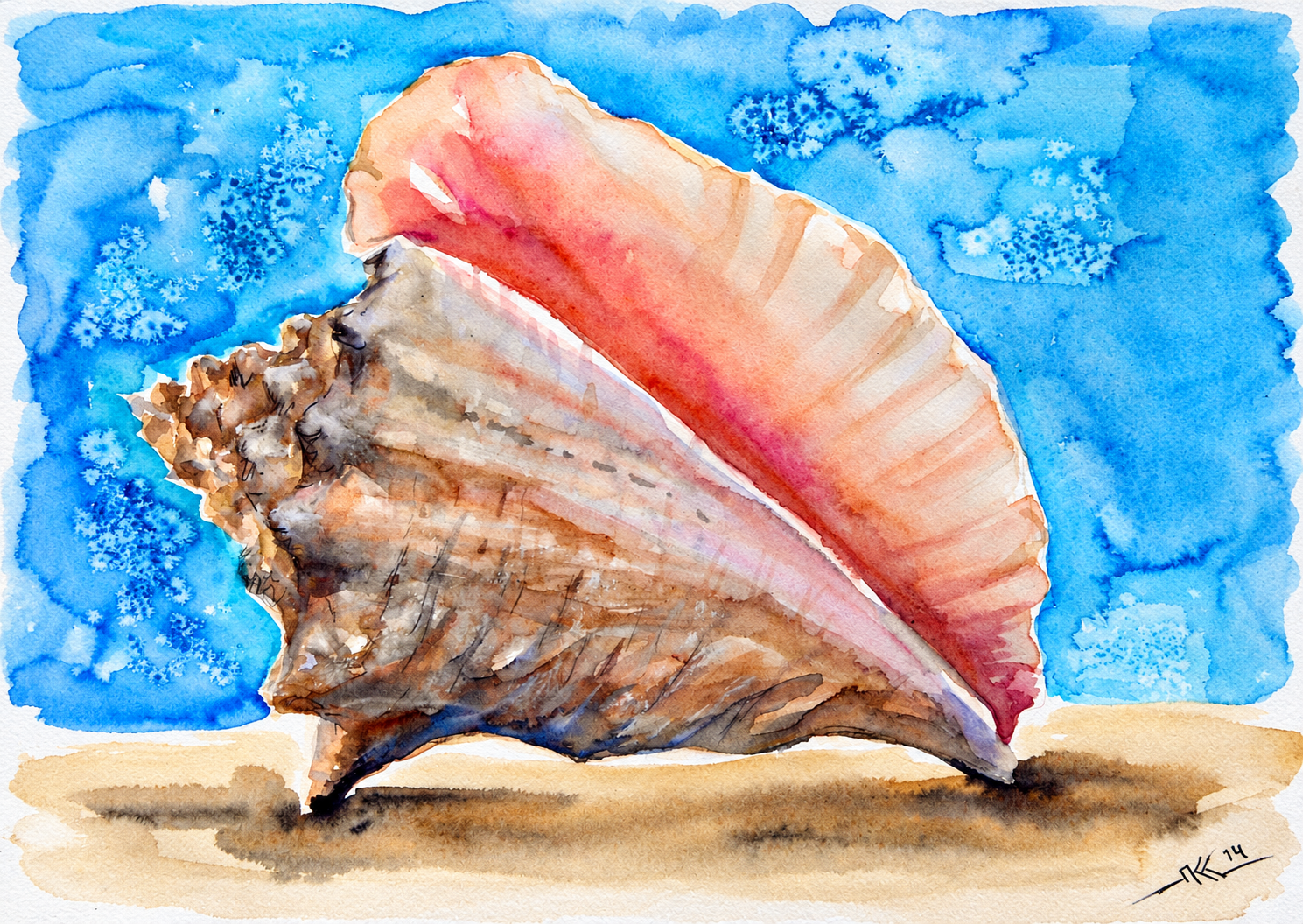 Treasures of the Tide, watercolor by Katerina Kovatcheva