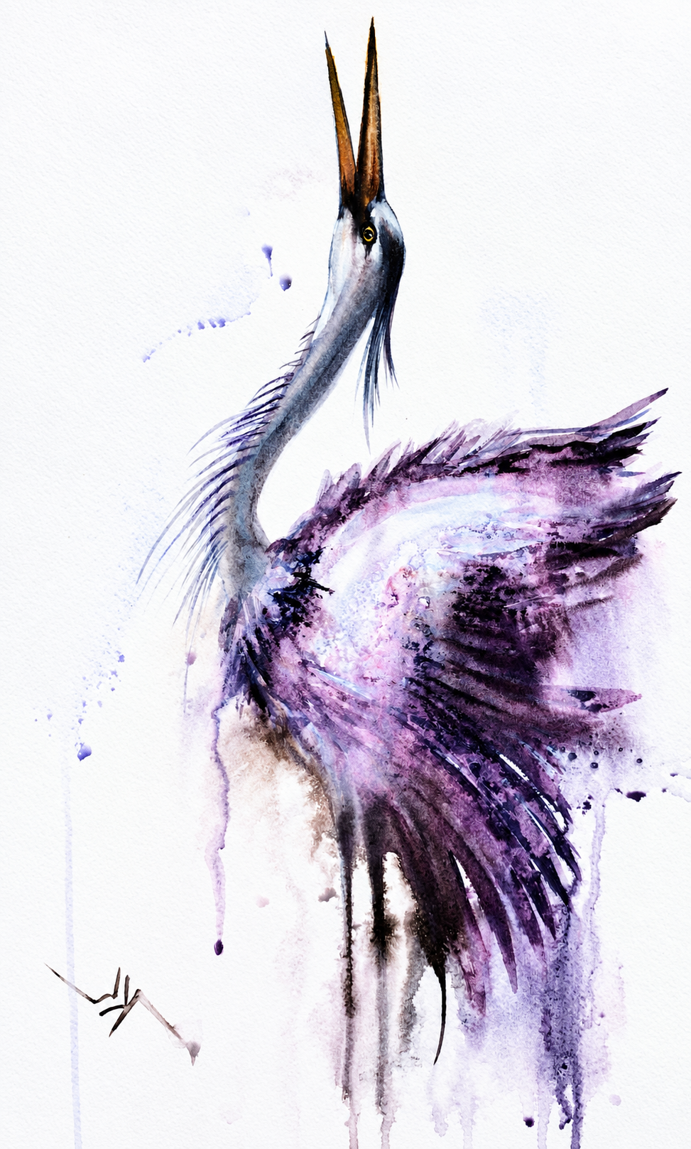 Rhapsody in Violet, watercolor by Katerina Kovatcheva
